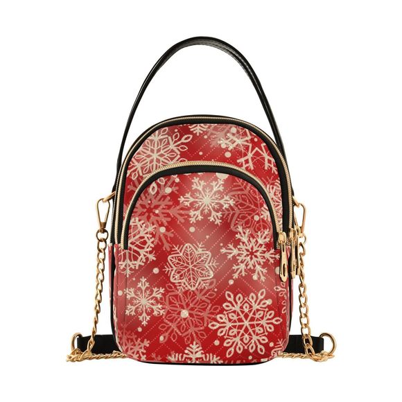 Christmas Cell Phone Purse Gold Snowflake Crossbody Handbag Durable Shoulder V - Picture 2 of 7